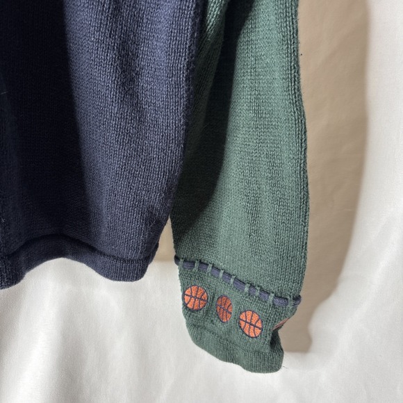 Vtg Y2K Christopher & Banks L Embroidered Basketball Cardigan Sports Sweater - Picture 10 of 12